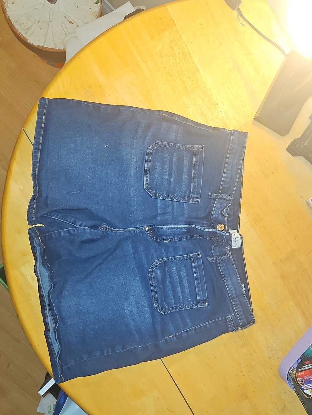 Nicole Miller Blue Denim Skirt with Contrast Stitching